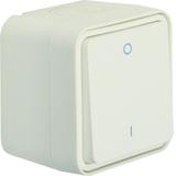 BERKER W.1 Łącznik 1-klawiszowy dwubiegunowy z nadrukiem 0/1 kompletny IP55 biały 30723502 HAGER