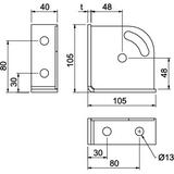 GMS 6 KD V2A Narożnik 90°