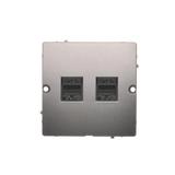 Simon Basic Gniazdo komputerowe RJ45 podwójne kategoria 5e . Montaż gniazda na wkręty do puszki stal inox BMF52.02/21 KONTAKT