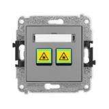 ICON Mechanizm gniazda światłowodowego/optycznego podwójnego szary mat