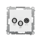 Simon 55 Gniazdo antenowe satelitarne podwójne SAT-SAT-RTV 2x Wejście: 5 MHz÷2,4 GHz Biały mat