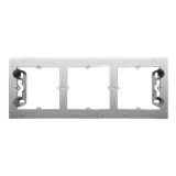 Simon 54 Premium Puszka natynkowa 3-krotna do ramek PREMIUM. Głębokość 35mm srebrny mat