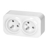 ToDo Gniazdo podwójne natynkowe 16A 230VAC IP20 Białe