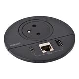 INCARA: DISQ 80 - 2P+Z / USB A+C / RJ45 - 2,0 M-CZARNY, Legrand