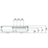 universN Podzespół rozstaw 60mm 3-pol. 4xNH00 listw. 300x500mm odpływ lewo/prawo