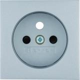 BERKER B.Kwadrat/B.7 Płytka czołowa z przysłoną styków do gniazda z uziemieniem aluminium mat lakier