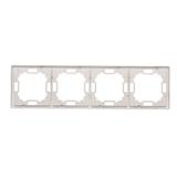 Simon Basic Standard Ramka 4-krotna – uniwersalna poziom i pion stal inox BMR4/21 KONTAKT