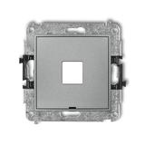 ICON Gniazdo antenowe multimedialne pojedyncze bez modułu, bez pola opisowego (standard Keystone) srebrny metalik 7IGMBO-1P KARLIK