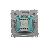 Simon Basic Przycisk światło z podświetleniem LED 10A 250V szybkozłączka srebrny mat BMS1L.01/43 KONTAKT