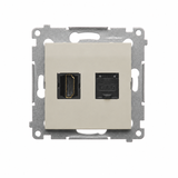 Simon 54 Gniazdo HDMI + komputerowe kat. 6 kaszmir mat DGHRJ45.01/42