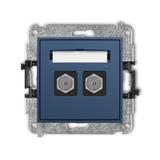 ICON Mechanizm gniazda antenowego podwójnego typu F (SAT) niklowany navy blue