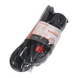 Przedłużacz 3-krotny 2P+Z z wyłącznikiem 1,5m H05VV-F 3x1,5mm2 Imax=16A płaska wtyczka czarny ES-5/B/1,5 ORNO