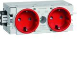 tehalit.WA Gniazdo SCHUKO 2-krotne WAGO C-profil czerwony GS20003020 HAGER