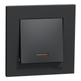 Miluz ED, Przycisk 10A z podświetleniem, zaciski bezgwintowe, antracyt