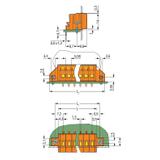 listwa zaciskowa przepustowa 3-bieg. pomarańczowa raster 5,08 mm