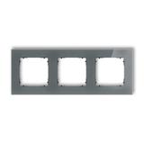 ICON Ramka uniwersalna potrójna kwadratowa - efekt szkła (ramka: grafitowa; spód: czarny) grafitowy