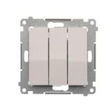 Simon 54 Przycisk potrójny z podświetleniem LED 10A 250V szybkozłączka biały DP31L.01/11 KONTAKT