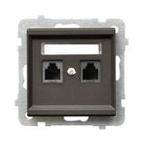 SONATA Gniazdo telefoniczne podwójne niezależne - kolor czekoladowy metalik