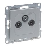 SUNO - Gniazdo TV-R-SAT - końcowe - FM + DAB - 1.5 dB, Aluminium, Legrand