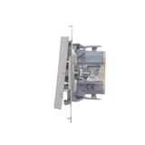 Simon 55 Przycisk zwierny podwójny zwierny bez piktogramu szybkozłączka Aluminium mat