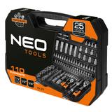 Zestaw kluczy 110 elementów 1/2",1/4", satynowy