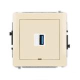 DECO Mechanizm gniazda pojedynczego USB A-A 3.0, bez pola opisowego beżowy