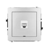 DECO Mechanizm gniazda komputerowego pojedynczego 1xRJ45, kat. 6, 8-stykowy, bez pola opisowego sreb