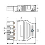 WINSTA wtyk 5-torowy z obudową odciążającą naciąg czarny