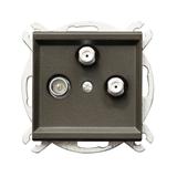 SONATA Gniazdo RTV-SAT z dwoma wyjściami SAT - kolor czekoladowy metalik