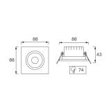 Sufitowa oprawa punktowa SMD LED MONI LED D 5W 3000K WHITE