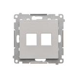 Simon 55 Pokrywa gniazd teleinformatycznych na Keystone płaska podwójna Aluminium mat TKP2.01/143 KONTAKT