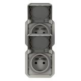 NOWE PLEXO - GNIAZDO 2X2P+Z PIONOWE MECHANIZM 16 A - 250 V SZARE 069563L LEGRAND