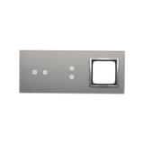 Simon 54 Touch Panel dotykowy S54 Touch 3 moduły 2 pola dotykowe poziome + 2 pola dotykowe pionowe + 1 otwór na osprzęt S54 srebrna mgła DSTR3230/71 KONTAKT