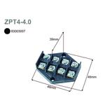 ZPT4-4.0 ,  Płytka odgałęźna serii ZPT, 4,0mm2, 4 tory, czarny