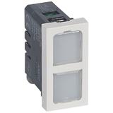 Mosaic Lampa Sygnalizacyjna Podwójna Płaska 1 Moduł Antybakteryjna 1W 230V 078502 LEGRAND