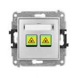 ICON Mechanizm gniazda światłowodowego/optycznego podwójnego srebrny metalik