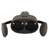 Bryzgoszczelne podwójne gniazdo gumowe IP44 wersja Schuko 16A 230V OR-AE-13117(GS) ORNO