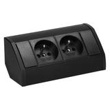 Gniazdo meblowe narożne z bolcem czarne kuchnia OR-GM-9005/B