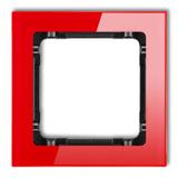 DECO Ramka uniwersalna pojedyncza - efekt szkła (ramka: czerwona; spód: czarny)