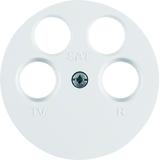 BERKER R.1/R.3 Płytka czołowa do gniazda antracytowego 4-wyj. biały 14842089 HAGER