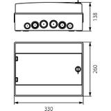 Rozdzielnica hermetyczna natynkowa 1x12 IP65 500VAC/1000VDC RH-12S/S (szare drzwi) 36.711 OPATÓWEK