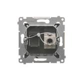 Simon 54 Gniazdo komputerowe pojedyncze RJ45 kategoria 6 ekranowane z przesłoną przeciwkurzową brąz