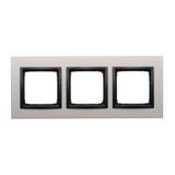 Simon 54 NATURE WMDZ-0130xS-081 Ramka 3-krotna Nature-Metal, SATYNOWA NOC, IP20/IP44. (IP44-należy z DRN3/81 KONTAKT