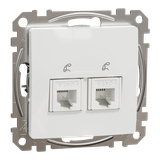 Sedna Design & Elements Gniazdo telefoniczne podwójne RJ11 białe SDD111492 SCHNEIDER
