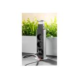 BIURKOWY PRZEDŁUŻACZ WPUSZCZANY 60MM, 3X SCHUCKO (SREBRNY)