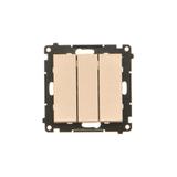 Simon 55 Przycisk zwierny potrójny z podświetleniem LED szybkozłączka Szampański mat TP31L.01/144 KONTAKT
