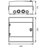 Rozdzielnica hermetyczna natynkowa 1x8 IP65 500VAC/1000VDC RH-36.8 OPATÓWEK