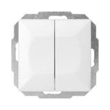Łącznik podtynkowy schodowy podwójny Pearl, 10A, 250V, WP-2/5P, biały