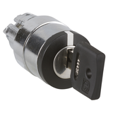 Harmony XB4 Przełącznik 3 położeniowy fi22 z kluczem stabilny 4 multichipy okrągły metalowy ZB4BG02K Schneider