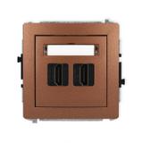 DECO Mechanizm gniazda podwójnego HDMI 2.0 brązowy metalik